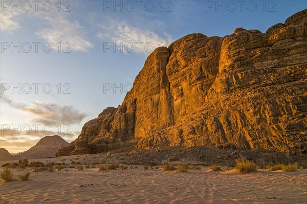 Mountainlandscape and desert in Wadi Rum