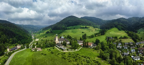Aerial view of the monastery of Sankt Trudpert