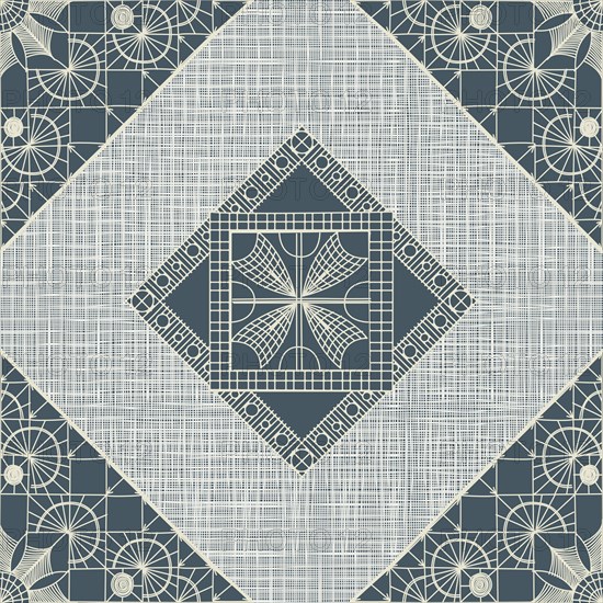 Seamless pattern inspired from traditional Danish Hedebo embroidery