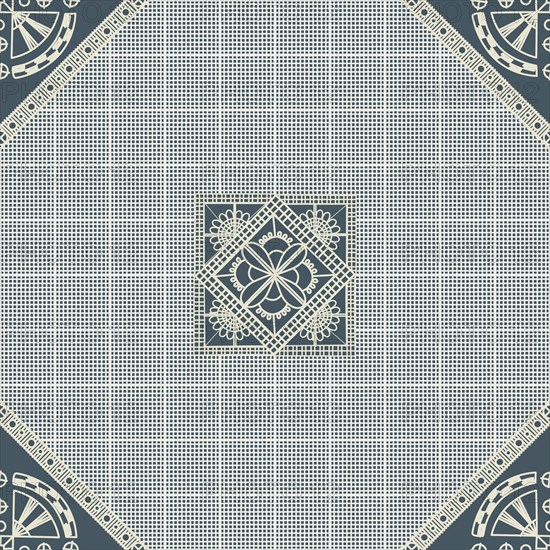Seamless pattern inspired from traditional Danish Hedebo embroidery