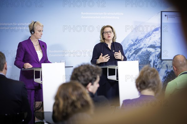 (R-L) Svenja Schulze, Federal Minister for Economic Cooperation and Development, and Cindy McCain,