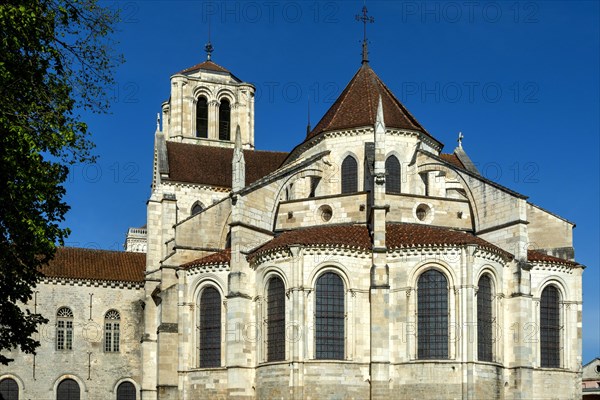 Vezelay labelled les Plus Beaux Villages de France. The chevet and the chapels of basilica St Mary Magdalene. Unesco World heritage. Morvan regional natural park. Via Lemovicensis way to Santiago de C...