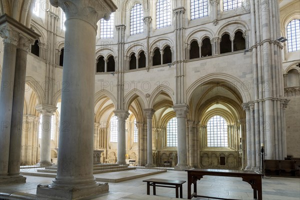Vezelay labelled les Plus Beaux Villages de France. Architectural details of gothic choir of Basilica St Mary Magdalene.Unesco World heritage. Morvan regional natural park. Via Lemovicensis way to San...