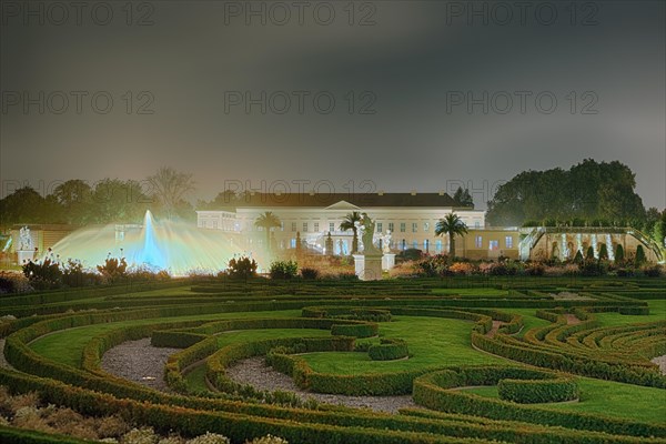 Herrenhaeuser Gardens Palace Illuminated Hanover Germany