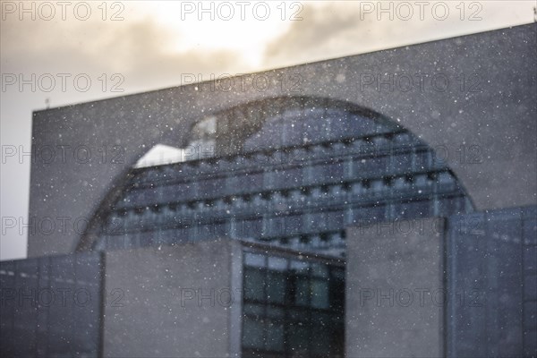 The Federal Chancellery in front of the Federal Government-Laender on the further procedure of the Corona restrictions