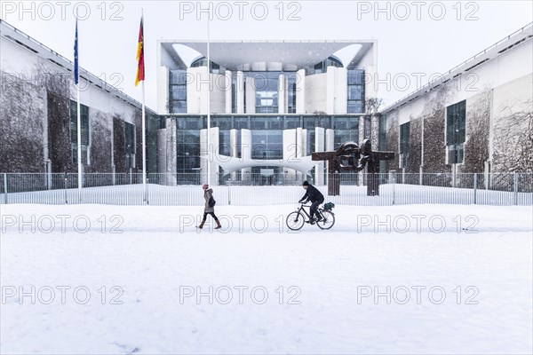 The Federal Chancellery in front of the Federal Government-Laender on the further procedure of the Corona restrictions