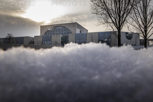 The Federal Chancellery in front of the Federal Government-Laender on the further procedure of the Corona restrictions