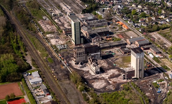 Aerial view of the deconstruction of the former Westerholt colliery on Egonstrasse