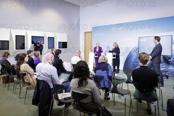 (R-L) Svenja Schulze, Federal Minister for Economic Cooperation and Development, and Cindy McCain,