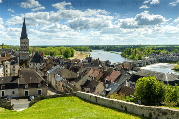 La Charite-sur-Loire. View on the city and river Loire. Nievre department. Bourgogne-Franche-Comte. France