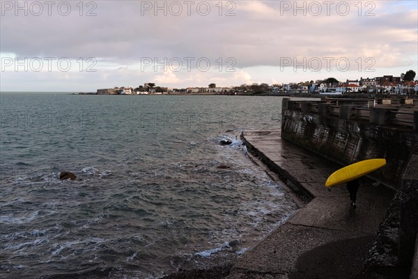 A typical maritime scene looking across at Sandy Cove on the east coast of ireland on a winter's day