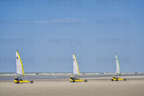 Beach sailors on the beach of De Panne