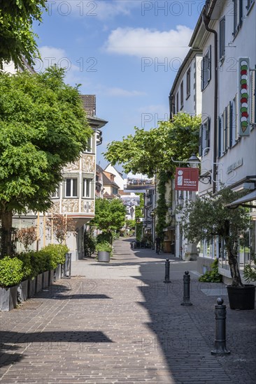 Seestraße as a pedestrian zone in the old town of Radolfzell on Lake Constance