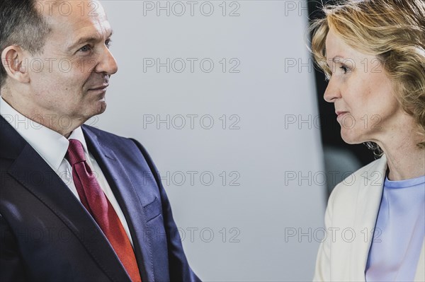 (L-R) Volker Wissing (FDP), Federal Minister of Transport and Digital Affairs, and Steffi Lemke