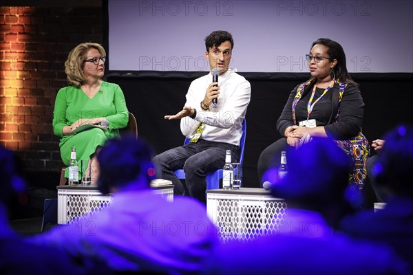 (L-R) Svenja Schulze, Federal Minister for Economic Cooperation and Development, at the digital