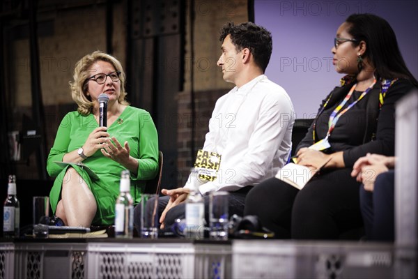 (L-R) Svenja Schulze, Federal Minister for Economic Cooperation and Development, at the digital