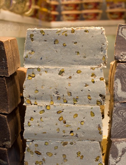 Traditional eastern Halvah a sweet confection made with tahini sesame paste