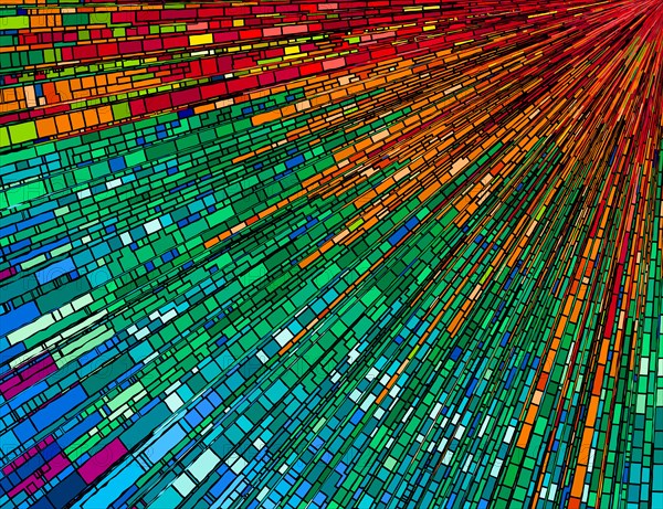 Mosaic rays background in colors