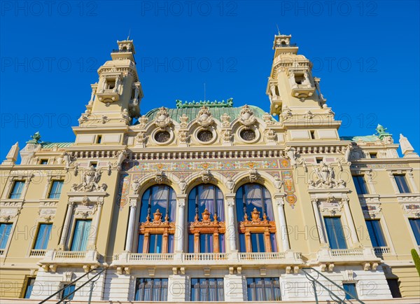 Casino with Clear Blue Sky in a Sunny Day in Cote d'azur in Monte Carlo