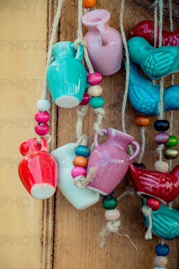 Traditional clay pottery for sale at the market