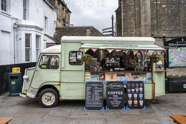 Old Citroen type H vintage car as food truck