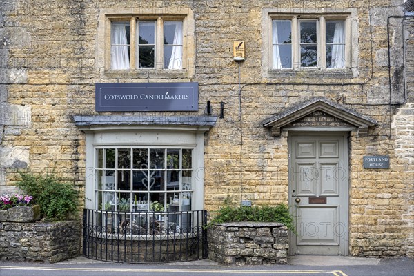 Gift shop with candle manufacture in the old town of Bourton on the Water