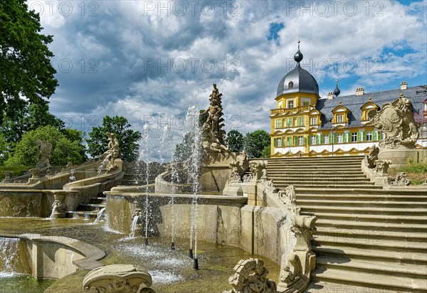 Water feature and Seehof Castle