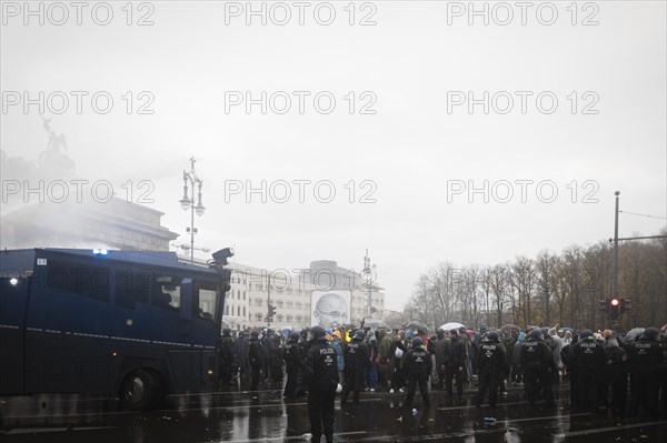 Police action against the demonstration against the reformed Infection Protection Act by Corona sceptics