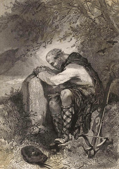 Man praying in the open air