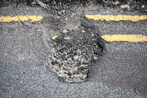 High risk of a puncture due to road damage