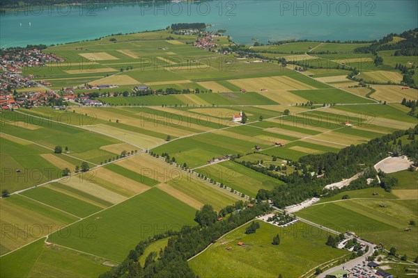 Panorama from the Tegelberg massif to the baroque church of St. Coloman