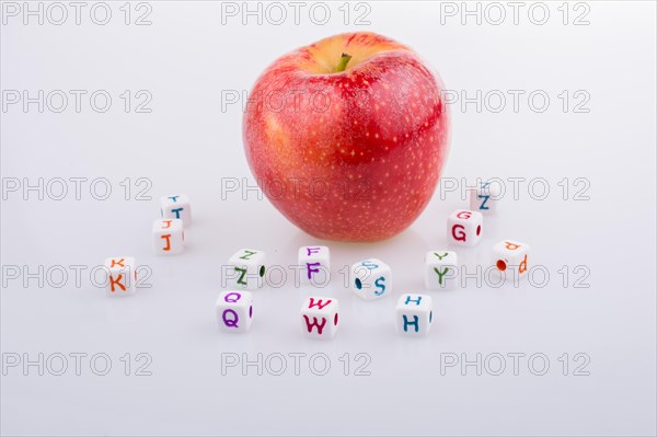 Back to school theme with a red apple