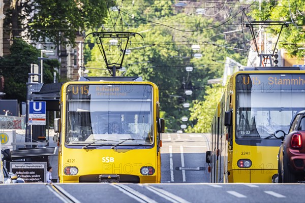 Light rail of the SSB over hill and dale