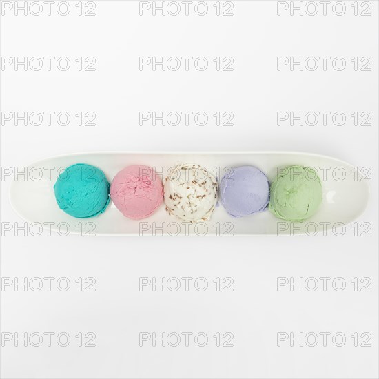 Top view different types ice cream
