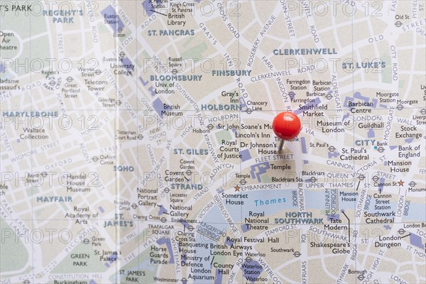 West end london map with pin