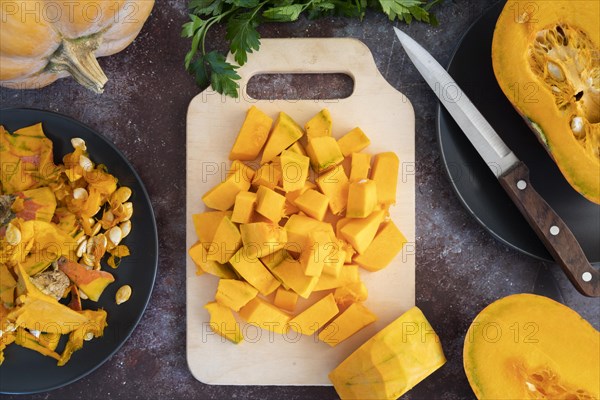 Top view decoration pumpkin cutting board