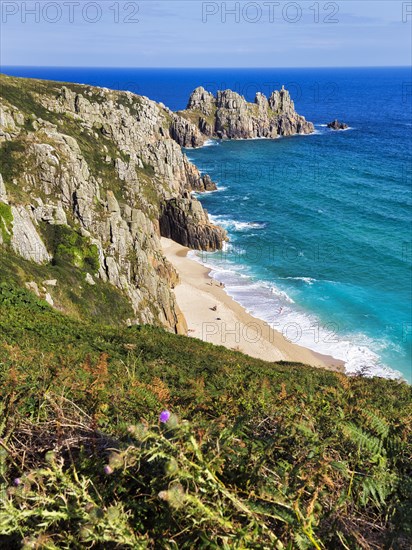 Treen cliffs and Pedn Vounder beach