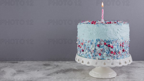 Still life tasty birthday cake
