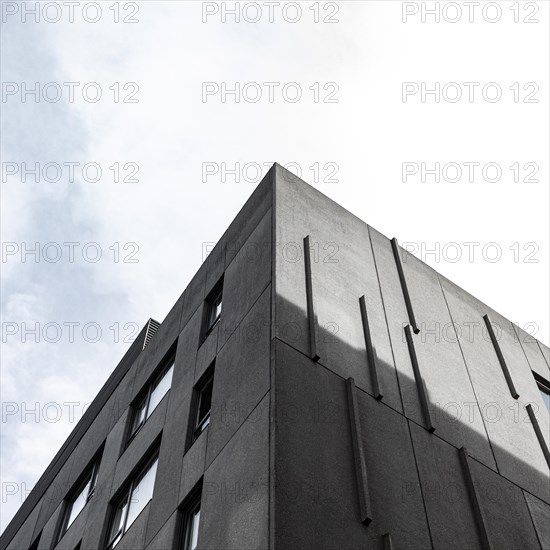 Low angle plain concrete structure city with
