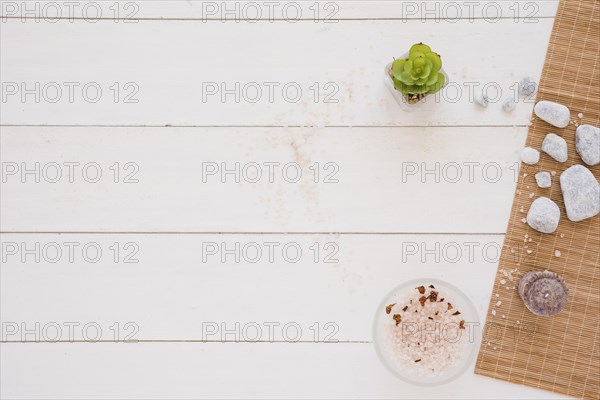 Spa tools white wooden table