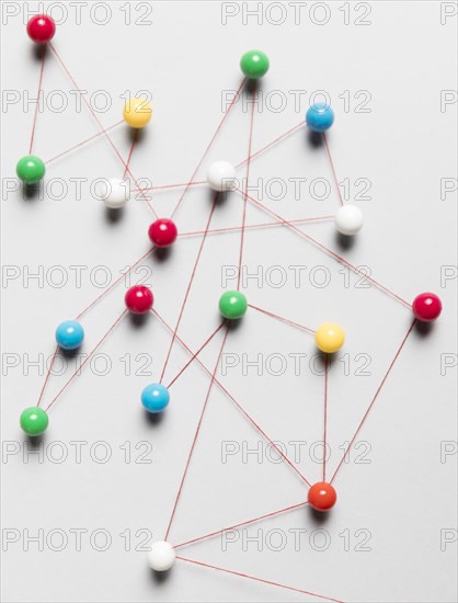 High view pushpin map white wallpaper
