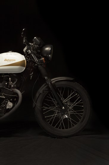 Still life cafe racer style motorbike