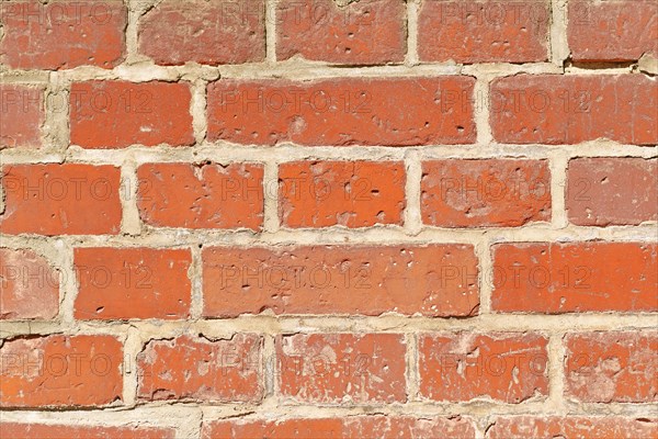 Red old brick wall background