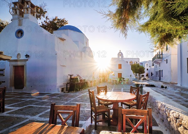 Sunrise in alleyways of famous tourist destination