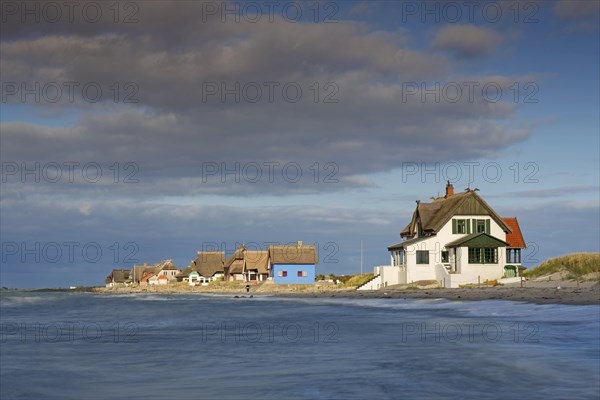 Beach houses along the Baltic Sea on the peninsula Graswarder