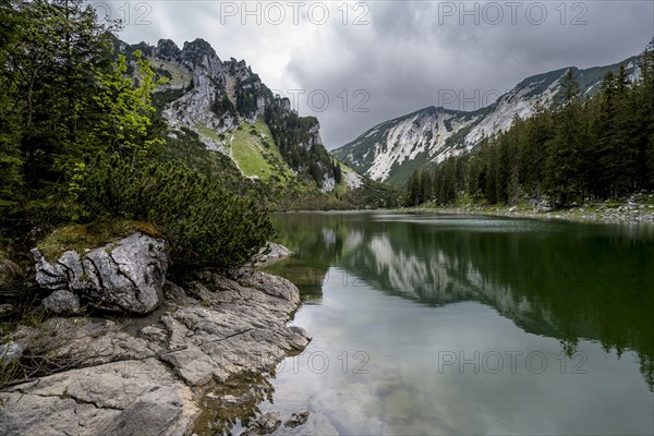 Mountain peak reflected in a mountain lake