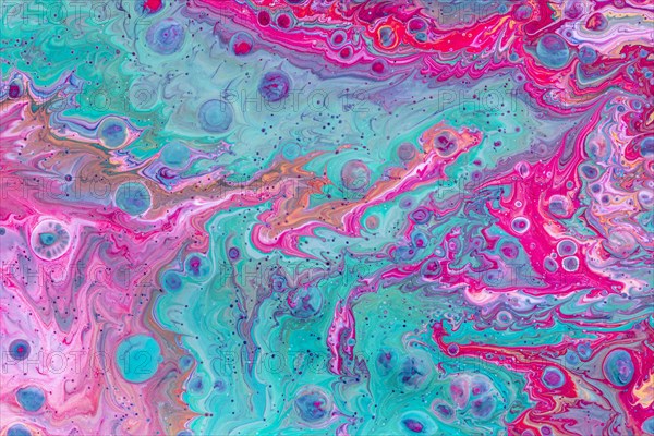 Pink blue abstract mixed paint background