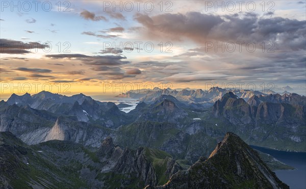View over mountain tops and sea