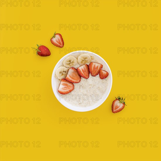 Bowl with cereals fruits