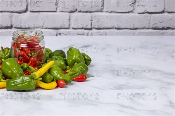 Various peppers in red